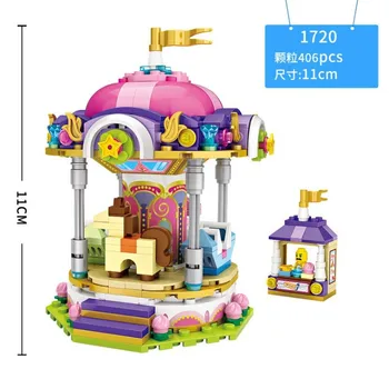 LOZ MOC Mini Blocos de parque de diversões de Tijolos para Construção, Máquina de Jogo de Modelo da corsair Blocos roda de céu Brinquedos Para as crianças Presentes 1717-1721
