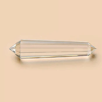 Qualidade de Hight 60-65mm 12 Faces Claro Vogel Estilo de Cristal de Quartzo Varinha Duplo Ponto de Inspiração Espiritual, o Reiki, a Cura de Cristal