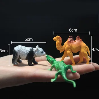 53PCS Mini Simulação Selva de Animais Selvagens Modelos Figura Início de Brinquedos Educativos Definidos para crianças, Crianças de Aniversário, Presente de Natal
