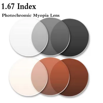 EYELOOK 1.67 Fotossensíveis Lente Óptica Ultra fino de Transição Cinza Marrom para Miopia Astigmatismo Óculos de Leitura Lente