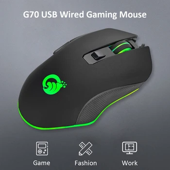 Venda quente com Fio Mouse Multi-função G70 3200DPI Óptica LED Mouse Gamer USB com Fio Mouse para Jogos 6 Botões de Ratos para PC