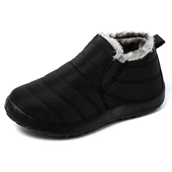 2020 Novos Homens Botas Moda Inverno Botas Para Homens De Pele Botas De Neve De Inverno De Pelúcia Mans Calçado Quente Impermeável Homens Sapatos Plus Size