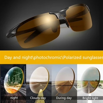 Moda nova polarizada noite de óculos de visão Noturna de segurança de condução espelho Inteligente cor amarelo lentes Anti-UV Sunglasse