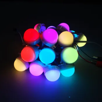 Endereçável led módulo inteligente;de 30mm de diâmetro;IP68;12V;UCS1903 IC;0.72 W;da cor cheia do RGB;láctea tampa;com fios transparentes