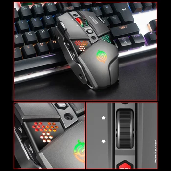 VODOOL G9 USB com Fio Mouse para Jogos 6400 DPI 8 Botões de Jogo de Ratos RGB luz de fundo de Metal Mecânica Mouse para PC Gamer