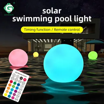 Solar do DIODO emissor de luz Multicolor Pool Bola de Luz Flutuante de Natação Controle Remoto à prova d'água IP67 Exterior Lâmpada Subaquática para o Jardim Lagoa