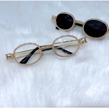 Blu-ray de Proteção Óculos de sol das mulheres da venda Quente rodada vintage, óculos de sol Pérola de luxo Homens óculos de sol UV400 oculos