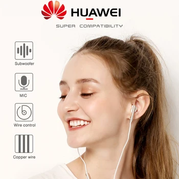Original Huawei Fone de ouvido am116 Honra AM115 Fone de ouvido Microfone de 3,5 mm para HUAWEI P7 P8 P9 Lite P10 Mais Honra 5X 6X Mate 7 8