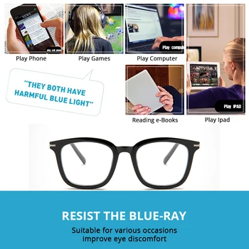 COASION Retro Quadrado Azul de Luz de Bloqueio de Óculos para Homens, Mulheres, Jogos de Computador, Óculos Claros de Quadros Ópticos UV400 CA1706