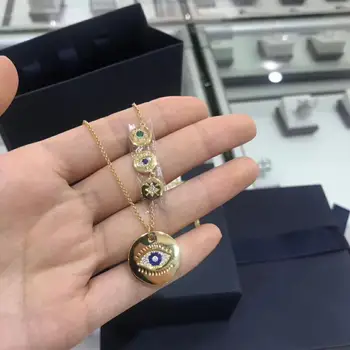 2020 novas chegada Marrocos olhos colar de cristal da marca original, elegante, delicado colar de mulher menina
