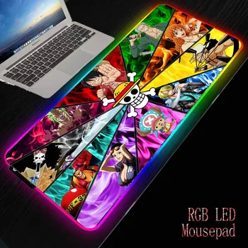 XGZ Um Pedaço de Anime de Jogos RGB Jogador de Grande tapete de rato de Iluminação LED USB Teclado Colorido Secretária Pad Mouses Tapete para Laptop PC Desktop