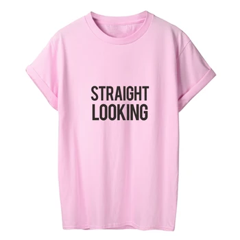 ONSEME heterossexual Procurando Letras de Impressão de t-shirt das mulheres camiseta de Verão Harajuku Streetwear O-neck Manga Curta Feminina t-shirt Q-478