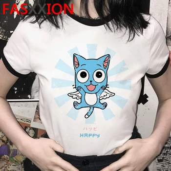 Legal de 90 Anime de Fairy Tail Casual Tshirt Homens Harajuku Streetwear Bonito T-shirt Kawaii Gráfico de Verão Camiseta Hip Hop Top Tees Masculinas