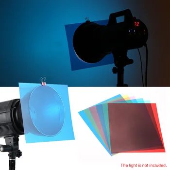 6pcs 25 * 20 cm de Iluminação Transparente 6 Correção de Cores de Gel Folhas de Filtros para Luz de Flash Speedlite (Vermelho/ Azul/ Verde/ etc)