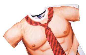 Marca de Roupas de Moda masculina 3D T-shirt de Impressão Muscular Empate Sexo T-shirt de Verão Fake Dois Pedaço de Manga Curta Camiseta Homme Plus Tamanho 3XL