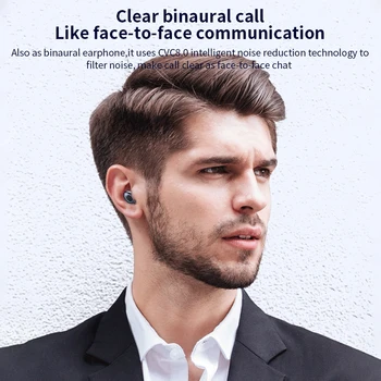 TWS Fones de ouvido Estéreo Bluetooth 5.0 Fones de ouvido com Cancelamento de Ruído Controle de Toque Impermeável sem Fio Fones auriculares audifonos