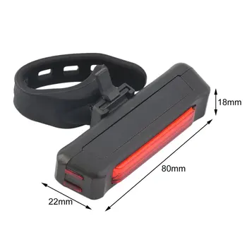Recarregável USB Moto Luz de Bicicleta Traseiro de Segurança Cauda de Luz Vermelho Novo
