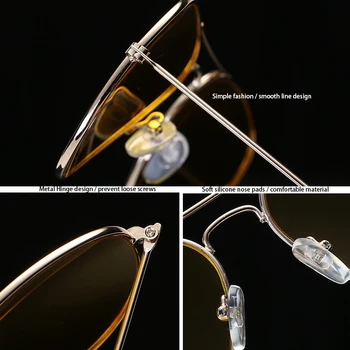 DIGUAO 2020 Moda Senhora Doce Cor de aviação Óculos de sol das Mulheres Retro Design da Marca em Metal Homens de óculos Transparentes do Oceano Noite Lente