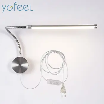 [YGFEEL] 6W LED Lâmpadas de Parede Com Plugue Europeu / Americano Plug Interior do Quarto de Cabeceira Lâmpada Estudar a Leitura de Iluminação de AC90-260V