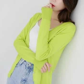 Novo Cashmere Cardigan da Mulher com Decote em V Solta coreano Brincalhão Camisola de Malha Cardigan Casaco para o Outono/Primavera 2020