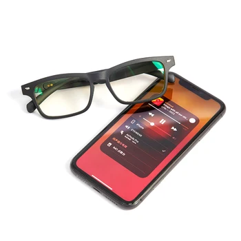 Atualização Bluetooth 5.0 Smart Óculos Música Chamada de Voz Óculos de sol Pode Ser combinado Com Lentes de Prescrição Compatível com IOS Android