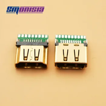 Smonisia 10PCS HDMI compatível com Um Tipo de Placa do PWB de Fios de ligação de Selos HD HDMI compatível com o Soquete do Conector Fêmea de Ensaio da Sede