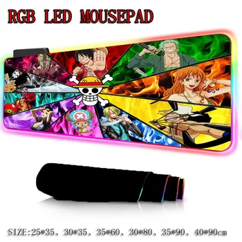 XGZ Um Pedaço de Anime de Jogos RGB Jogador de Grande tapete de rato de Iluminação LED USB Teclado Colorido Secretária Pad Mouses Tapete para Laptop PC Desktop