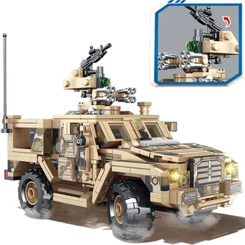 SEMBO 469Pcs Militar do Exército de Minas Protegido Veículo Blocos de Construção Soldado SWAT Armas de Guerra Modelo Educacional Tijolos de Brinquedos Para o Menino