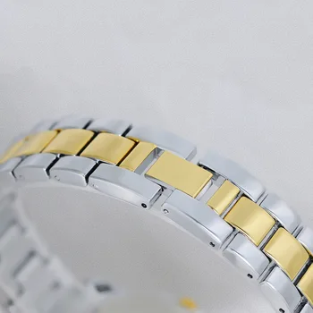 CIBO caro temperamento brilhante banda de aço relógio de quartzo pulseiras terno de negócio grande anel de jóias