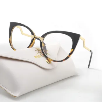MINCL/ Oversized Oval Óculos de Mulheres de Ouro Miopia Armações Super gato bonito limpar lente de óculos de sol uv400 com caixa de NX