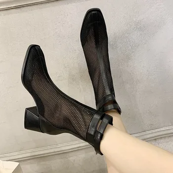 COOTELILI Mulheres de Verão, Sandálias Sandálias de Salto 6cm de Moda de Sapatos de 2020, A Nova Moda de Sandálias antiderrapante Preto Básico Sandálias Zip