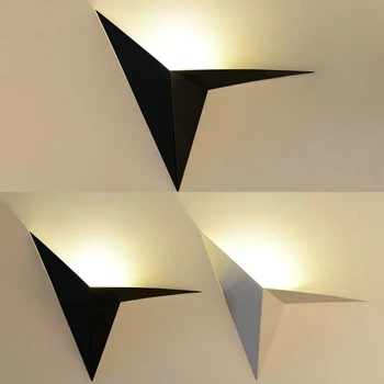 Simples triângulo de parede, lâmpada do diodo emissor de luz 3W Ferro de Arte de parede de quarto de luz de cabeceira, luzes da sala de estar no corredor da escada de iluminação Lâmpadas do candeeiro de Parede