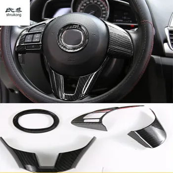 Frete grátis adesivos de carros de fibra de carbono de grão do material do ABS decoração de Interiores tampa para 2016 2017 2018 mazda 3 AXELA