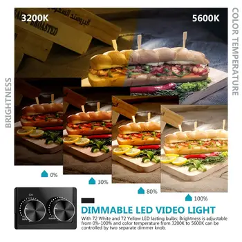 Neewer Super Slim 2,4 G T120 na Câmera de Vídeo de LED de Luz Bi-cor de 3200-5600K Regulável com Visor de LCD, Bateria do Li-íon