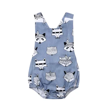 0-18M Bebê Recém-nascido Menino Menina de Impressão Bodysuit Macacão Babygrow de Verão Veste Roupas no Atacado