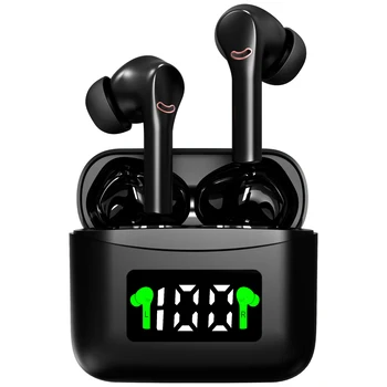J5 Bluetooth 5.0 Fone de ouvido TWS Ture Sem Fones de ouvido Com uma caixa de Carregamento Mini Sport HD Estéreo Impermeável Fones de ouvido Display de LED
