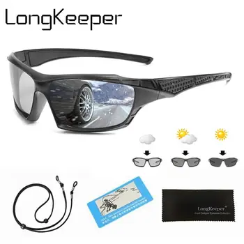 LongKeeper Fotossensíveis Óculos De Sol Com Cordão De Homens De Condução Polarizada Camaleão Óculos De Sol Controlador De Segurança Óculos De Oculos De Sol