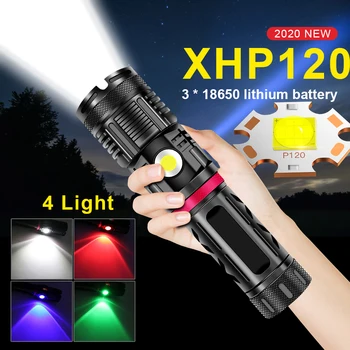 2020 Novas multifunção xhp120 poderoso LED lanterna elétrica da tocha Recarregável usb flash de luz xhp70 xhp50 led de Alta potência lanternas
