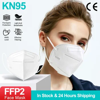 50/100Pcs KN95 Mascarillas CE FFP2 Facial Máscaras de 5 Camadas ffp2reutilizable Boca Máscara de Adultos KN95 filtro de Proteção masque