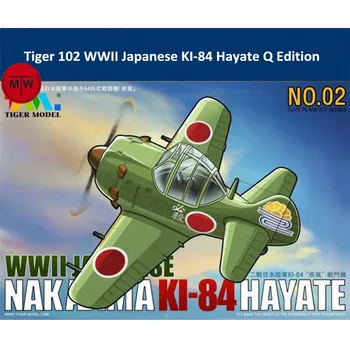 Tigre 102 segunda guerra mundial Japonês Nakajima KI-84 Hayate Lutador Q Edition Bonito Série de Plástico Avião Aeronaves de Montagem Kit Modelo