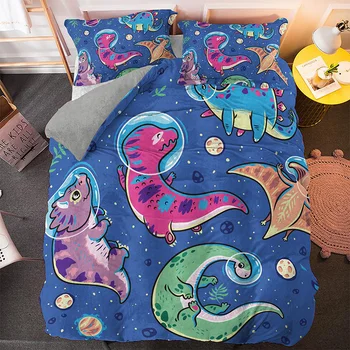Oceano Série Bonito Baleia Sereia Padrão de Peixe Conjunto de roupa de Cama 3D Poliéster Têxtil-Lar de Capa de Edredão E Fronha da Cama Conjuntos