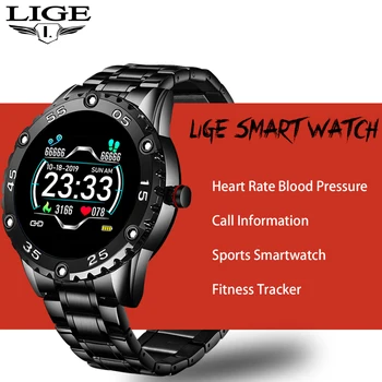 LIGE 2020 Novo Smart watch homens e mulheres de assistir Esportes pressão Arterial de sono de monitoramento para Android iOS pedômetro smartWatch +Caixa