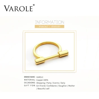VAROLE Contratada cilíndrica Anel de Ouro, Anéis coloridos Para as Mulheres Acessórios Dedo de Jóias de Moda Presentes Anillos