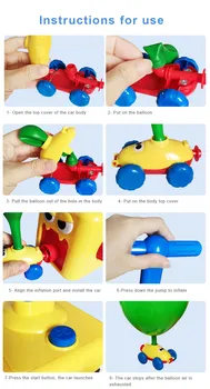 Montessori Divertido Quebra-cabeça de Ciências da Educação da Experiência de Brinquedo por Inércia, o Poder de Balão Carro de Brinquedo de Energia Balão de Carros de Brinquedo para a Criança Natal