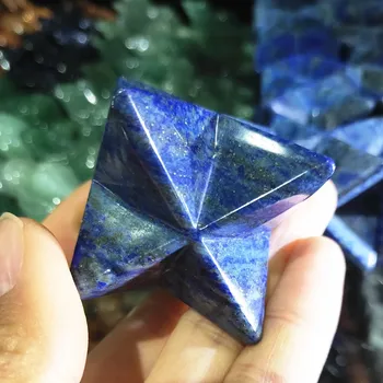 100g Natural de lápis-lazúli de cristal de quartzo Merkaba Estrelas azuis Lazurite Merkabah Pingente de Energia Minerais Jóia Colar de Cura