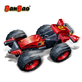 BanBao Velocidade de Corrida de Carro Puxar para Trás do Veículo Técnica Tijolos Educacionais, Blocos de Construção Crianças Criativas Modelo de Brinquedos para meninos de Presente