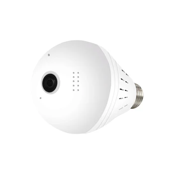 960P wi-Fi Panorâmica da Câmera do CCTV do Bulbo do olho de peixe Wireless da Segurança Home de Vigilância de Vídeo da Noite de Versão Áudio em Dois sentidos Dropship