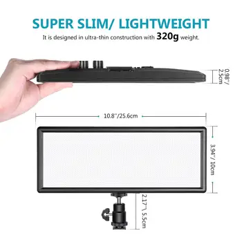 Neewer Super Slim 2,4 G T120 na Câmera de Vídeo de LED de Luz Bi-cor de 3200-5600K Regulável com Visor de LCD, Bateria do Li-íon