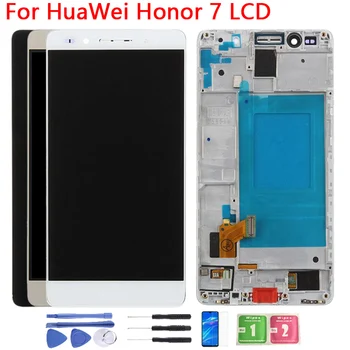 Para o HuaWei Honor 7 Tela de Toque LCD Com Moldura 5.2 Polegadas PLK-TL01 PLK-L01 PLK-UL00 PLK-AL10 Display LCD do conjunto do Digitador