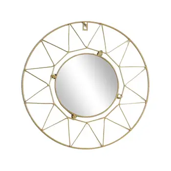 Nordic Metal Dourado Espelho Pendurado Na Parede De Casa De Banho Quarto Espelho De Maquilhagem Decorativos Maquiagem Para Casa Vestir De Suspensão De Espelho